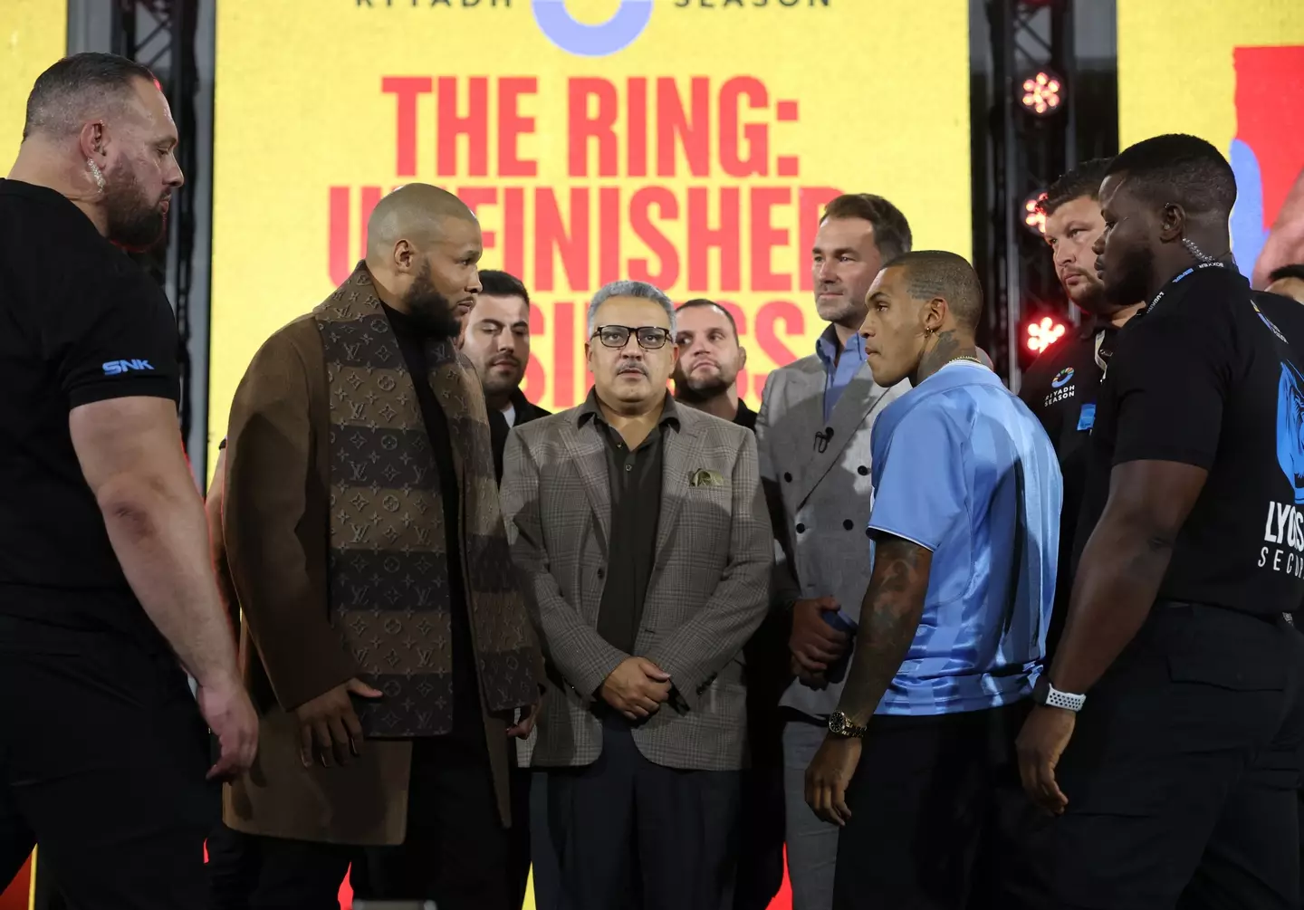 Chris Eubank Jr. and Conor Benn go face-to-face ahead of their rematch. Image: Getty