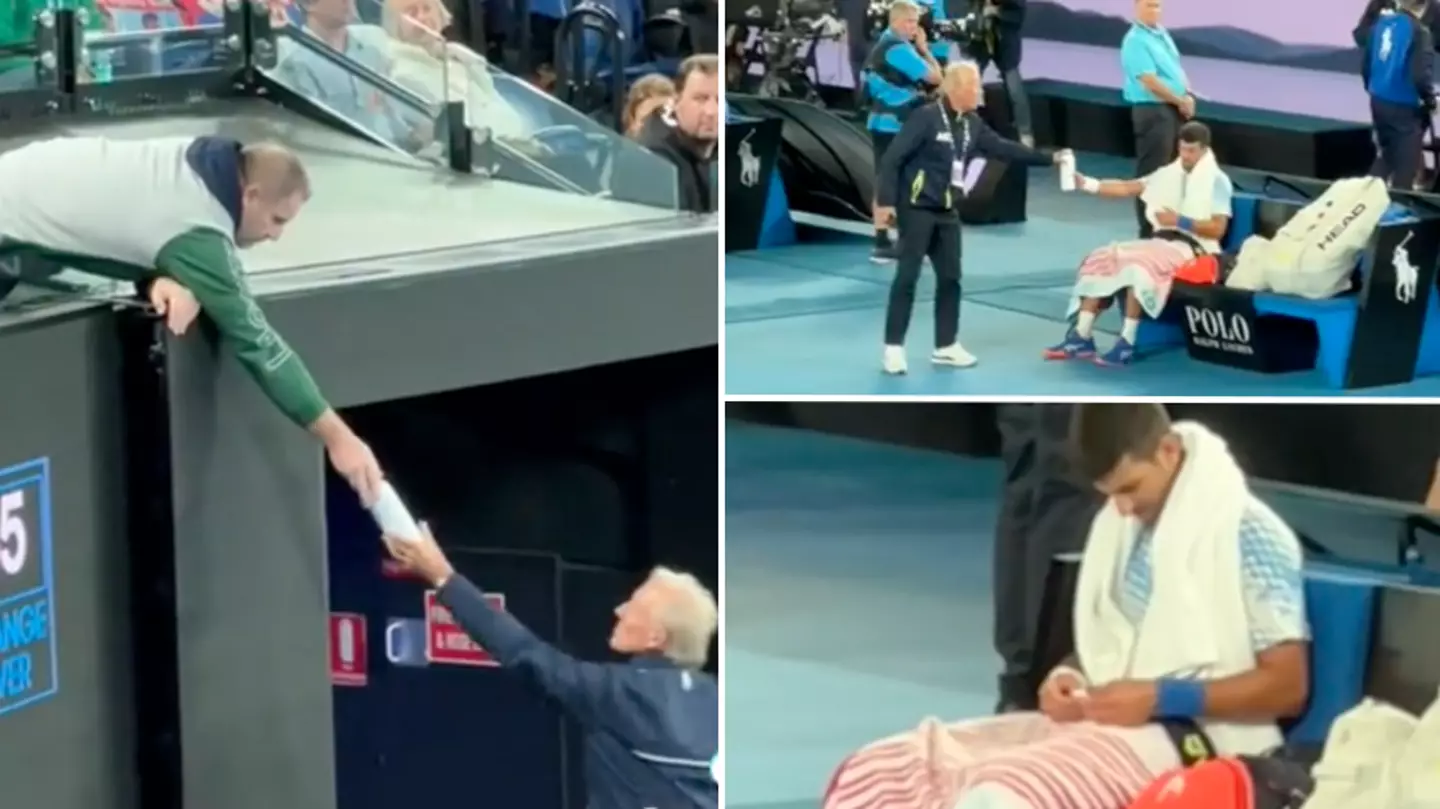 Novak Djokovic in hot water after being passed 'secret note' by his coaches during Australian Open