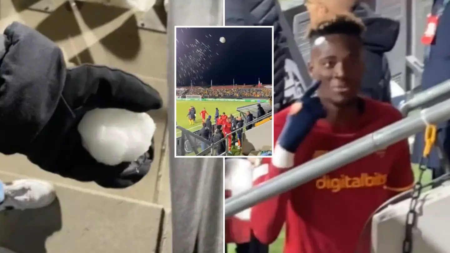 Fan Throws Snowball At Tammy Abraham, His Reaction Is Priceless