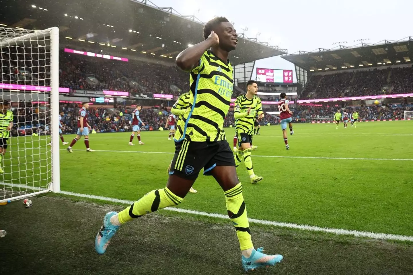 Saka against Burnley- Getty