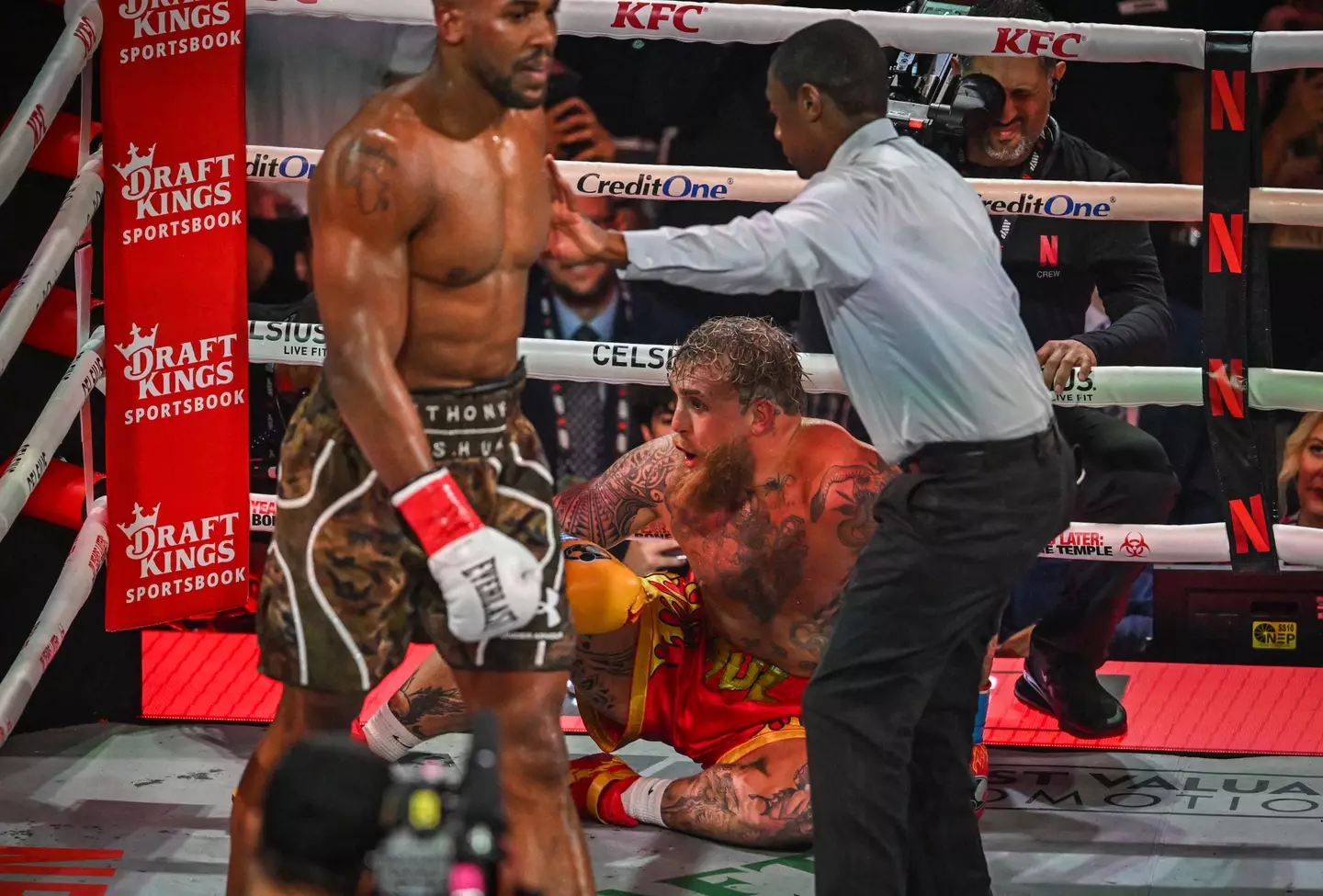 Jake Paul was knocked out by Anthony Joshua (Credit:Getty)