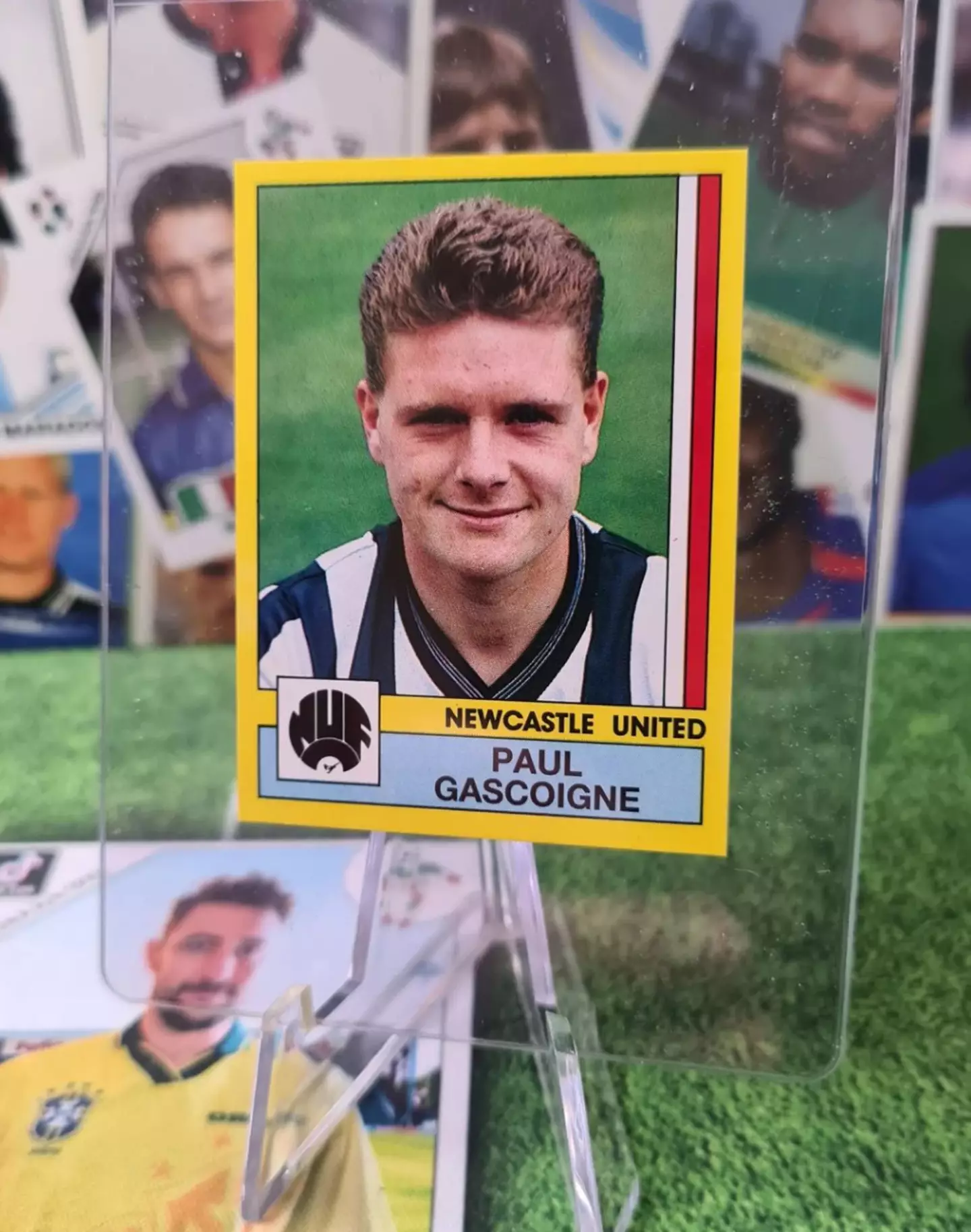 Paul Gascoigne's first ever Panini football sticker. Image credit: Instagram/paolopaniniofficial