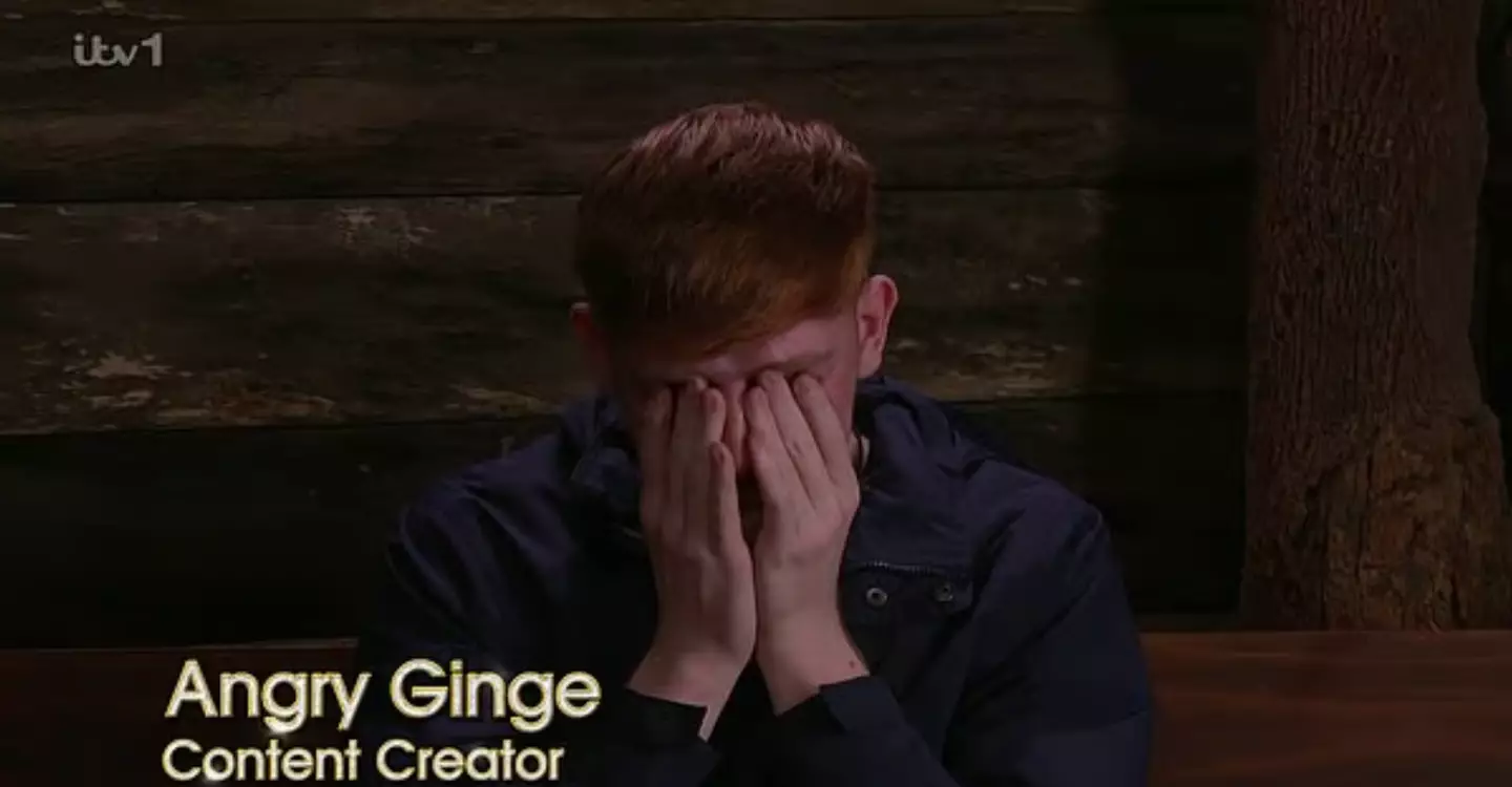 Angry Ginge was reduced to tears in the jungle. Image: ITV