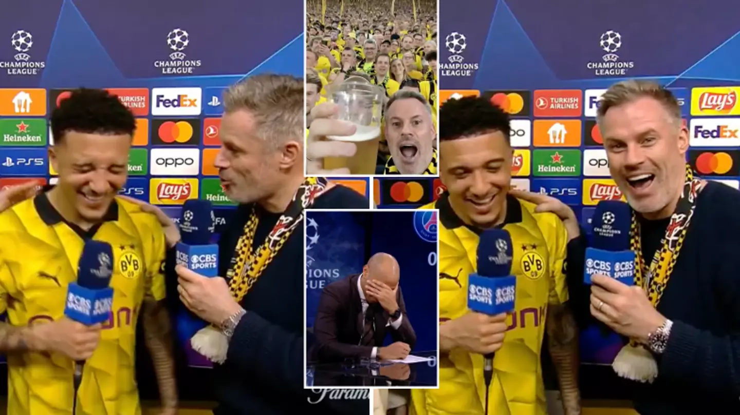 Jamie Carragher interviews Jadon Sancho on CBS Sports in priceless exchange, Thierry Henry couldn't believe it 