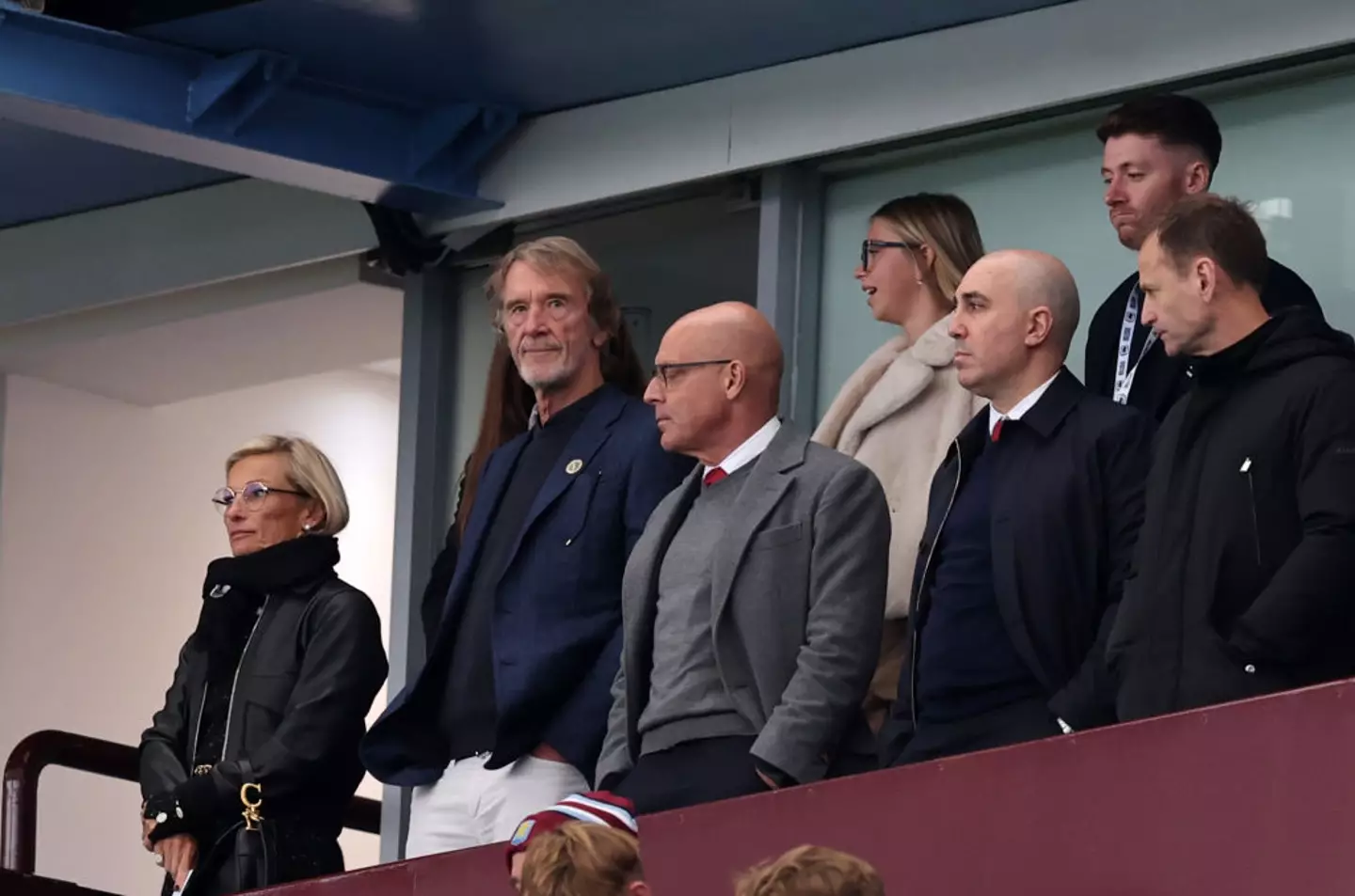 Sir Jim Ratcliffe pictured watching Man Utd's 0-0 draw vs Aston Villa with other club executives - Getty
