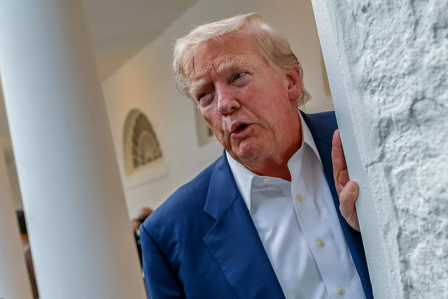 Donald Trump after returning from Scotland (credit: getty)