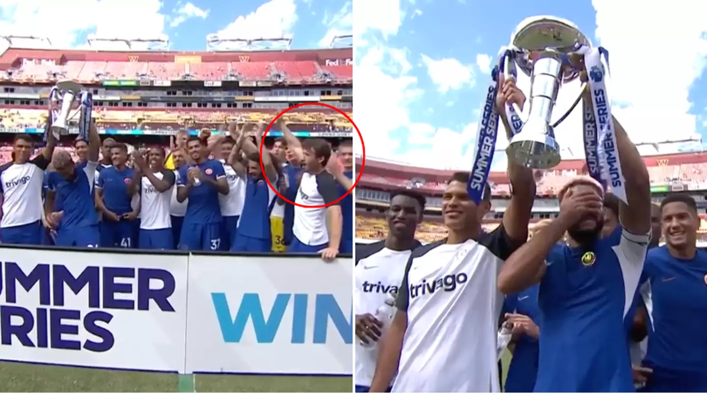 Fans convinced Ben Chilwell says Kylian Mbappe's name during Summer Series trophy ceremony