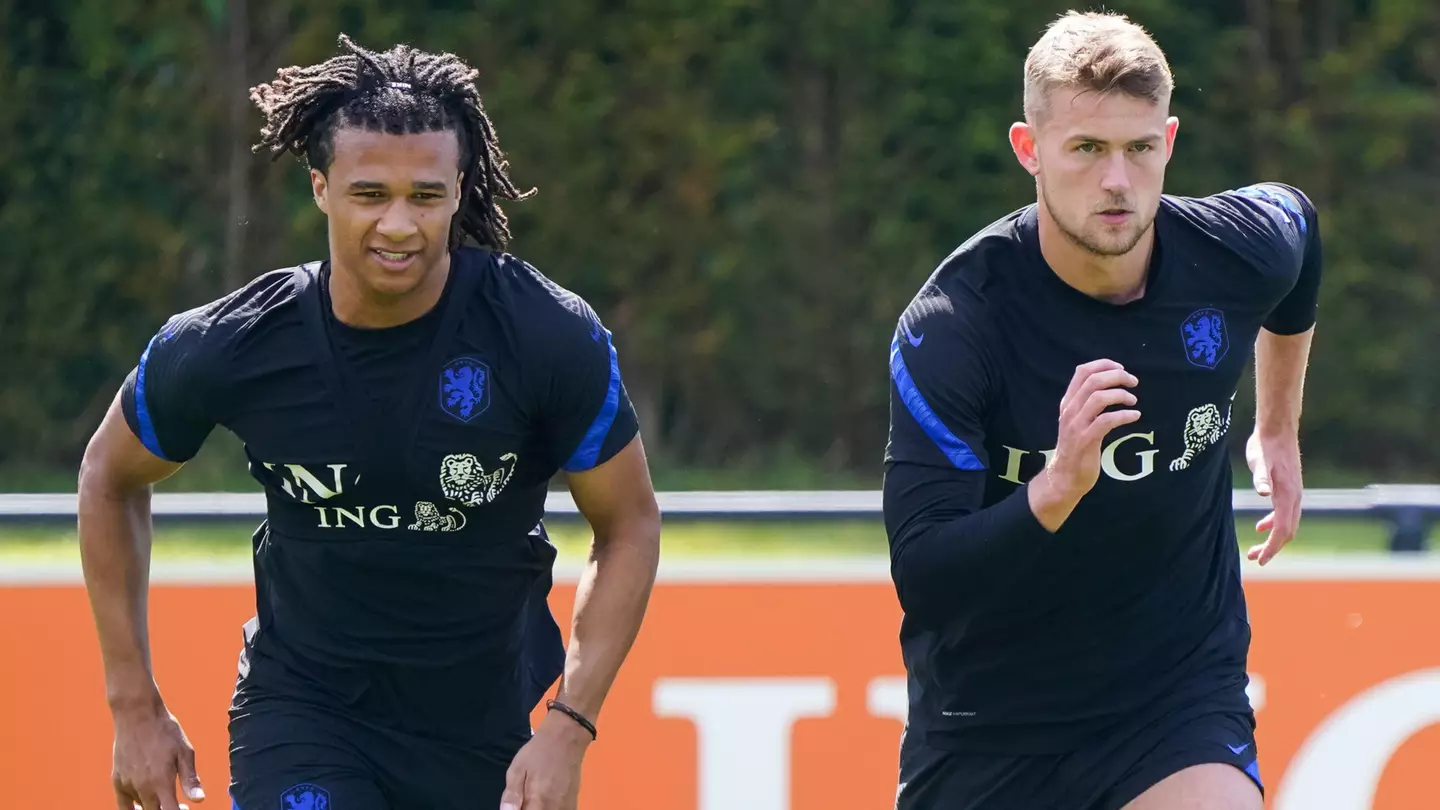 Nathan Ake and Matthijs de Ligt training for the Netherlands. (Alamy)