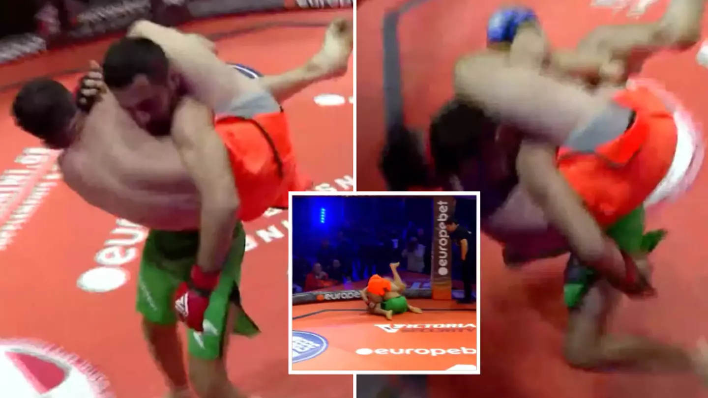 MMA fighter claims shocking TKO victory by picking up and slamming opponent while being submitted