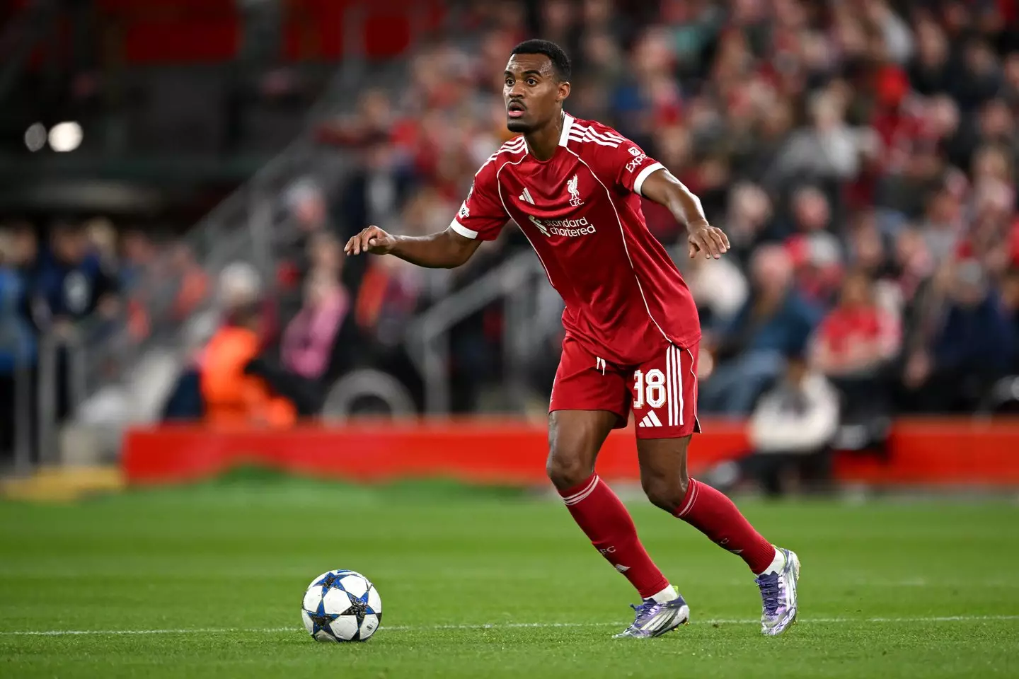 Ryan Gravenberch in action against Atletico Madrid. Image: Getty