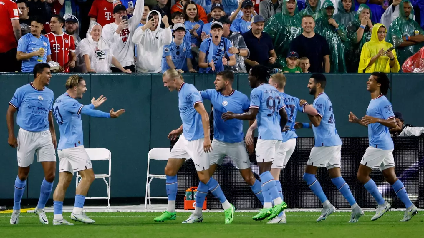 Erling Haaland scores his first Manchester City goal