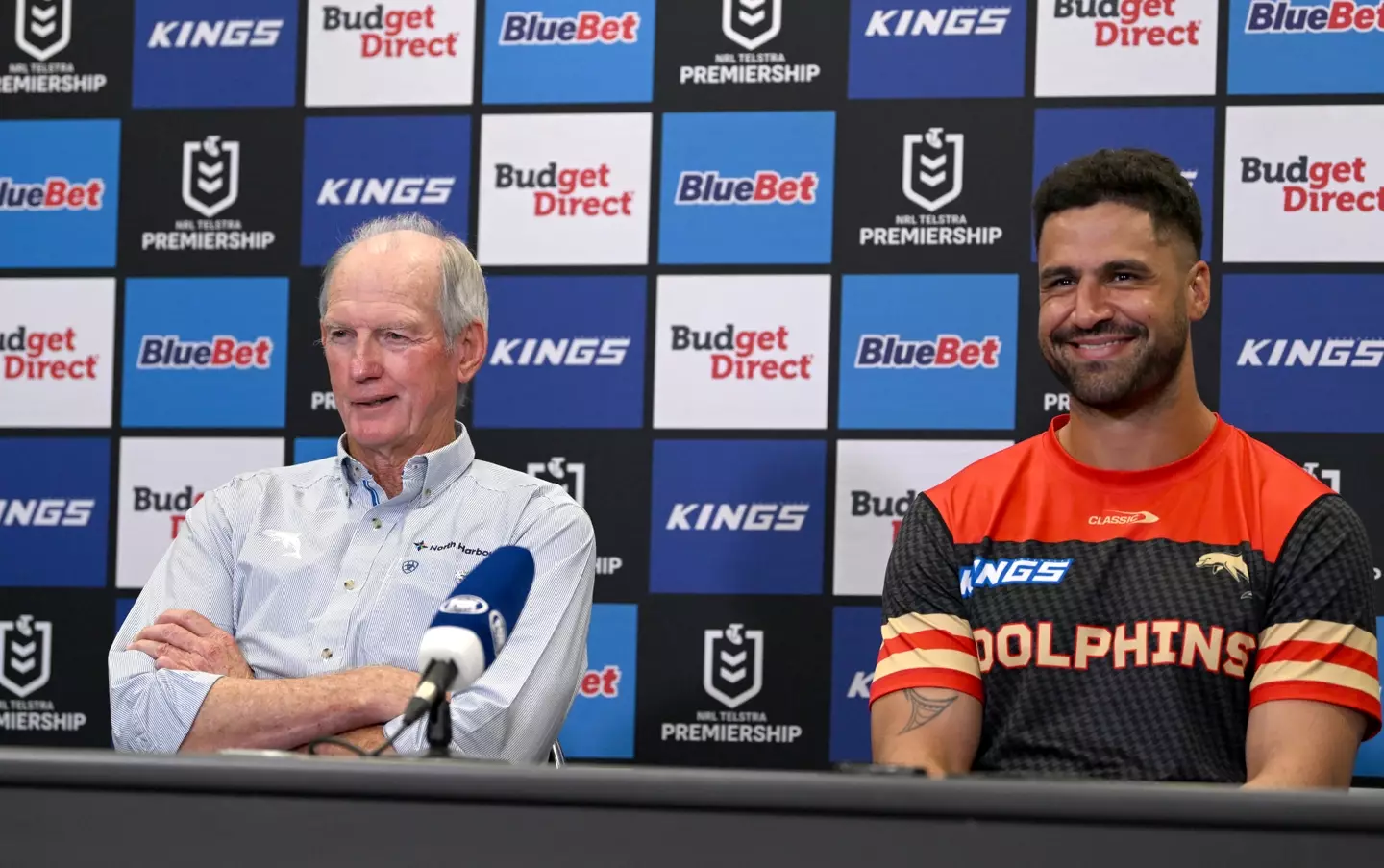 Wayne Bennett and Jesse Bromwich.  Credit; NRL/Supplied.