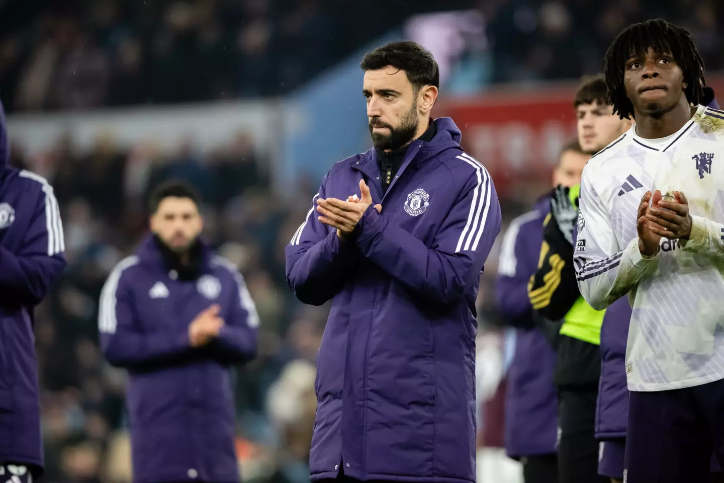 Bruno Fernandes was forced off at half-time. Image: Getty