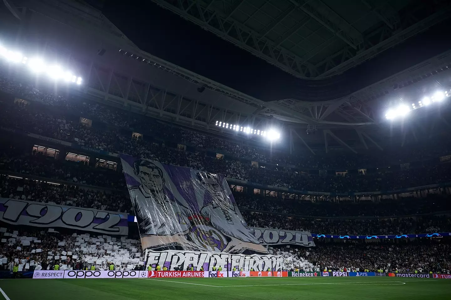 The Bernabeu for Real Madrid vs. RB Leipzig. Image: Getty 