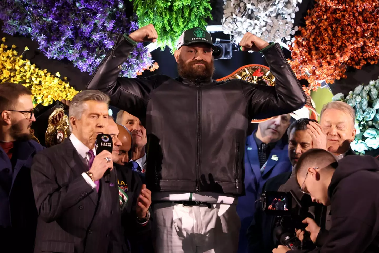 Tyson Fury weighed in wearing several layers of clothing (Credit:Getty)