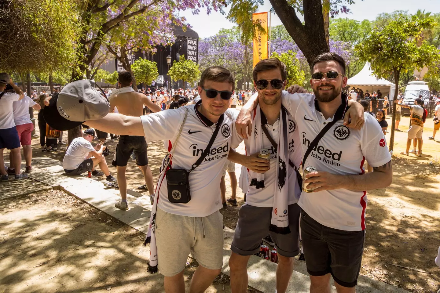 Frankfurt fans are also enjoying themselves. Image: PA Images