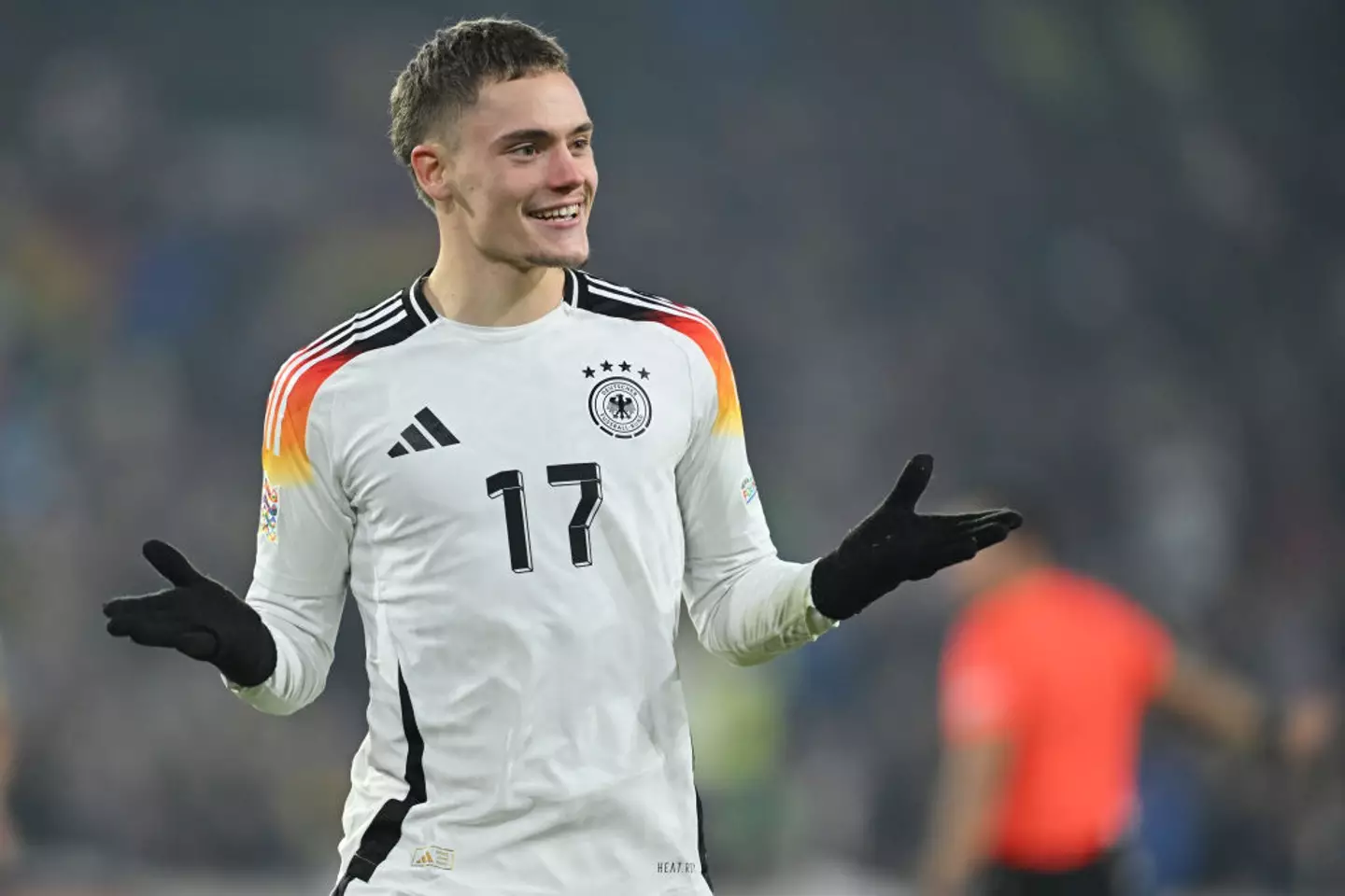 Bayer Leverkusen star Florian Wirtz pictured in action for Germany (Image: Getty)