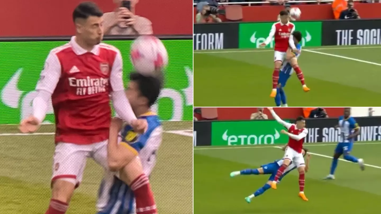 Fans can't believe Gabriel Martinelli wasn't punished for sickening challenge on Kaoru Mitoma