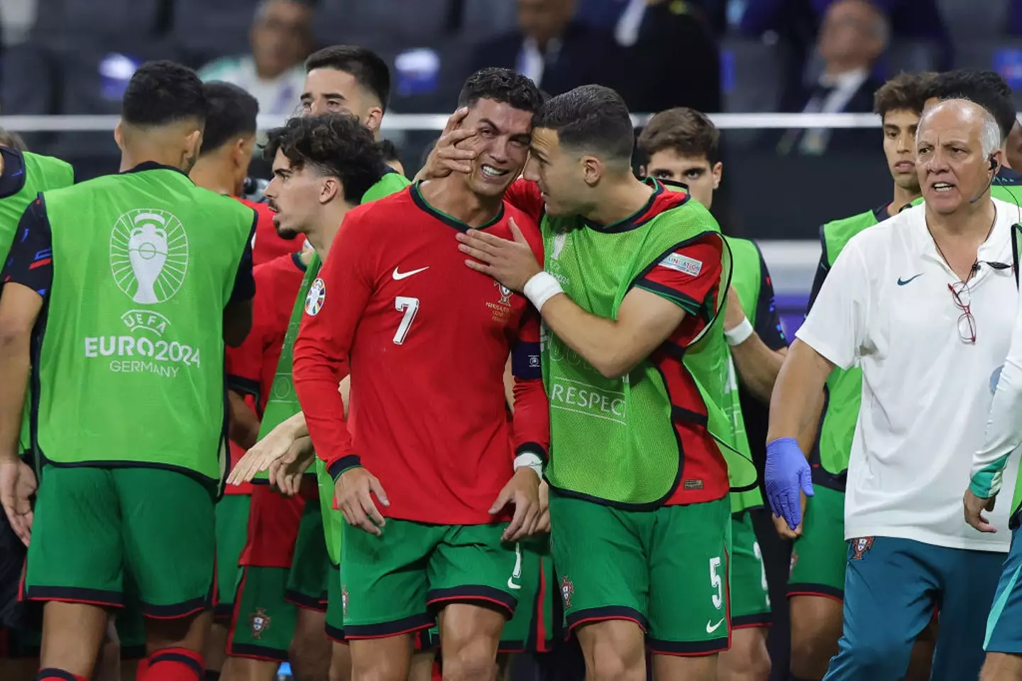 Ronaldo broke down in tears after missing his penalty (Image: Getty)