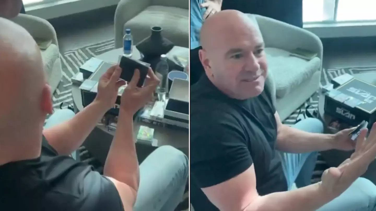 Dana White packs football card worth $10k and his reaction is priceless after controversial views on the sport