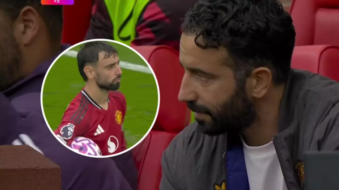 Ruben Amorim's reaction before Bruno Fernandes scored last minute penalty vs Burnley speaks volumes