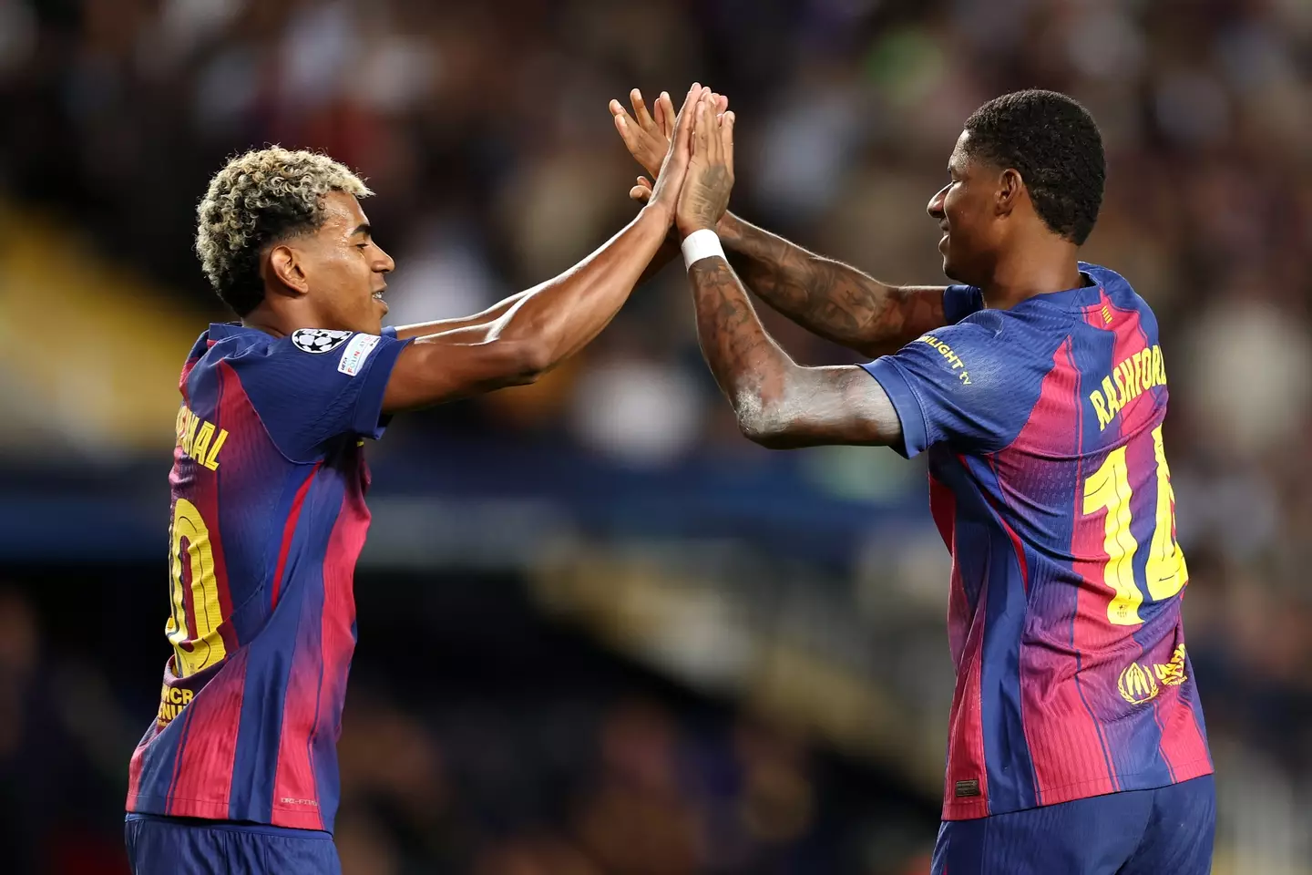 Lamine Yamal and Marcus Rashford celebrate for Barcelona (Image: Getty)