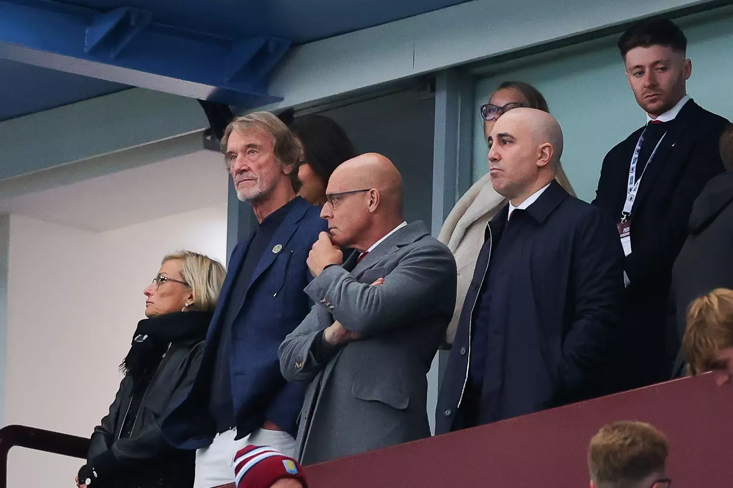 Sir Jim Ratcliffe with Sir Dave Brailsford and Omar Berrada. Image: Getty