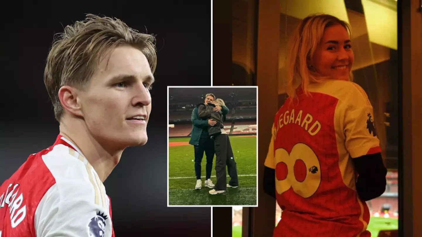 Martin Odegaard's girlfriend Helene Spilling has his shirt number rotated on her Arsenal kit
