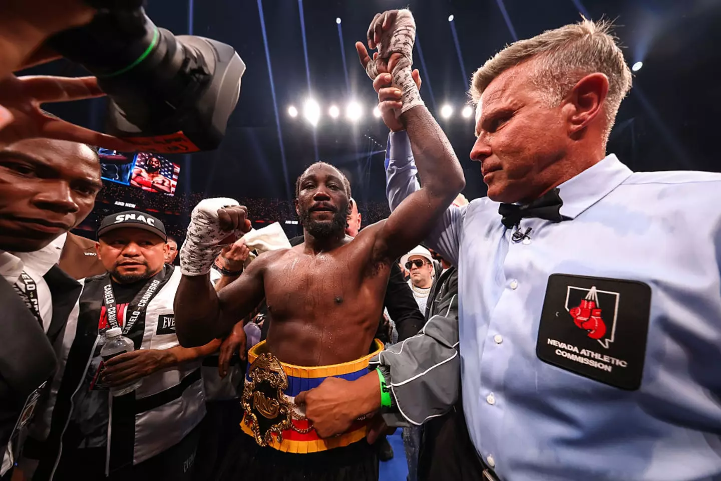 Terence Crawford recently claimed a historic win over Canelo Alvarez. (Image: Ed Mulholland/TKO Worldwide LLC via Getty Images)