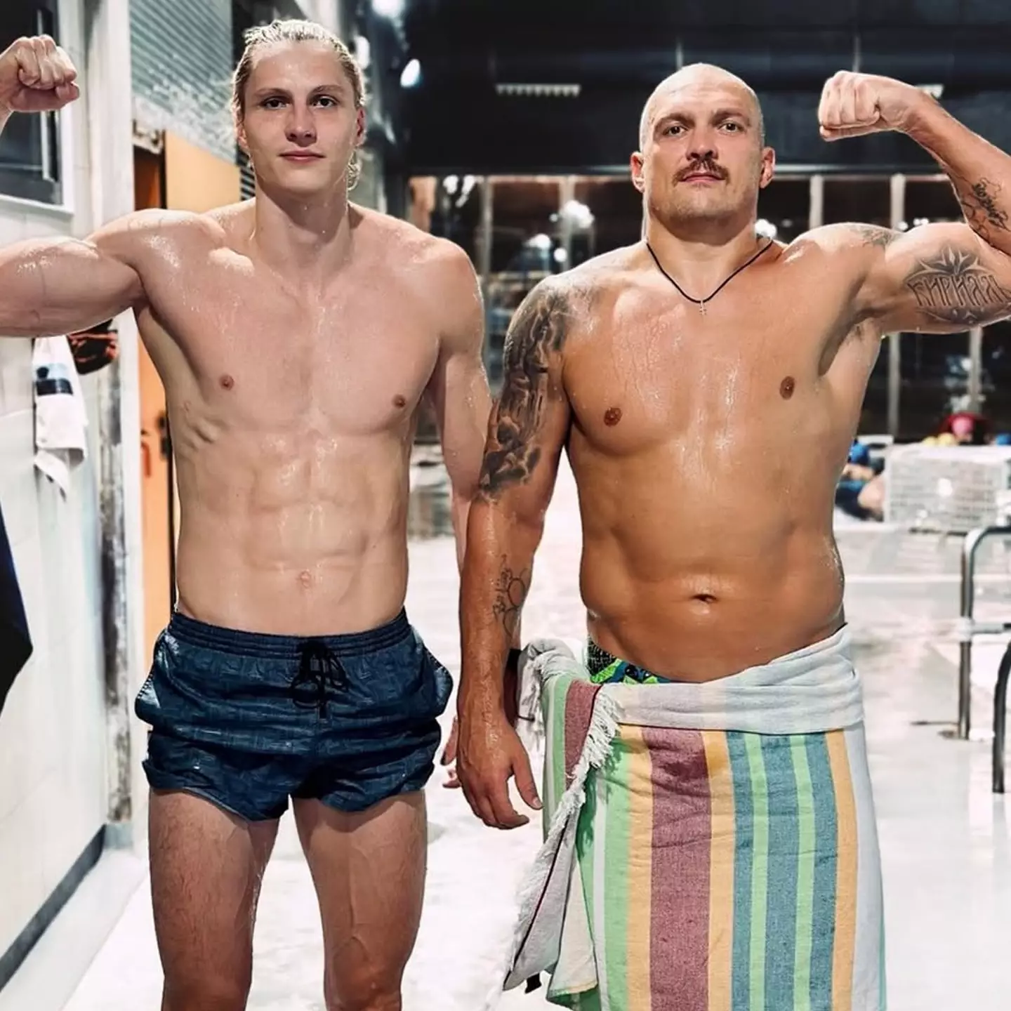 Oleksandr Usyk shows off his physique ahead of his fight against Tyson Fury. Image: Instagram/Oleksandr Usyk