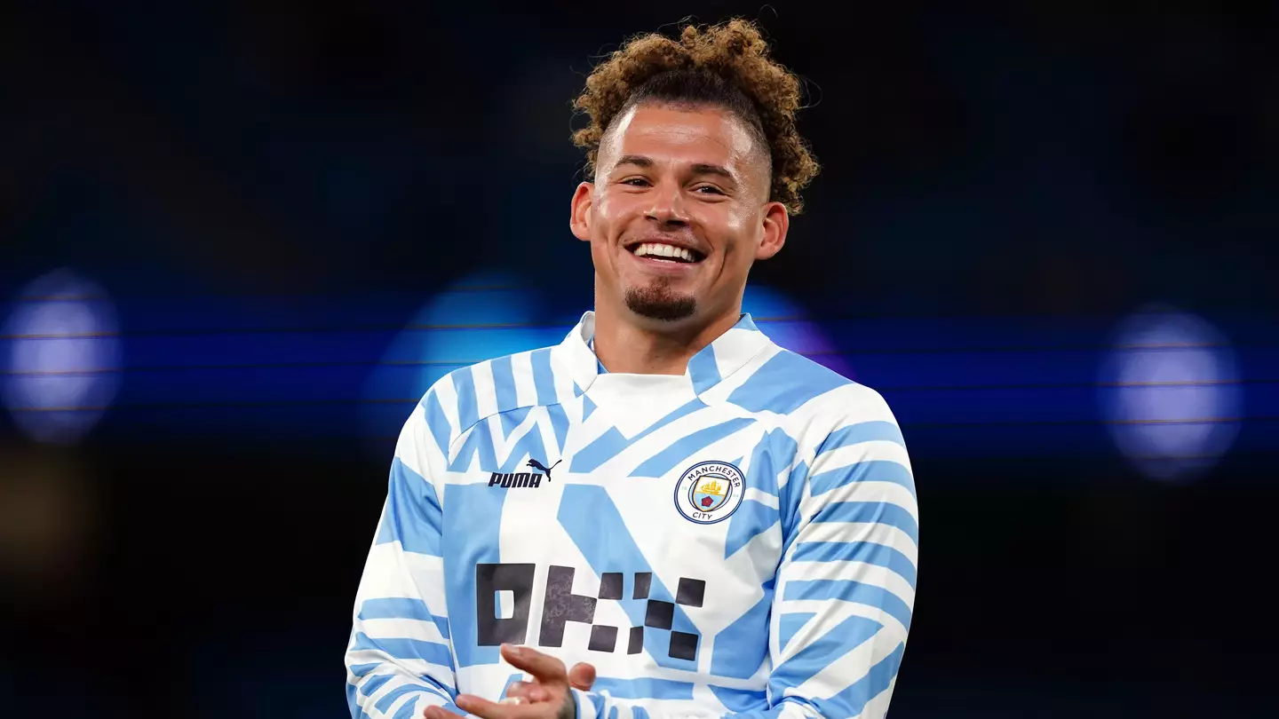 Kalvin Phillips in a Manchester City shirt.