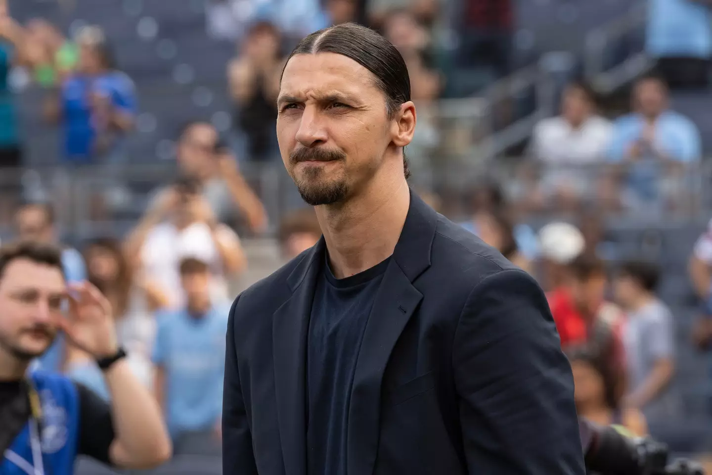 Zlatan Ibrahimovic was at Yankee Stadium to see AC Milan beat Man City [