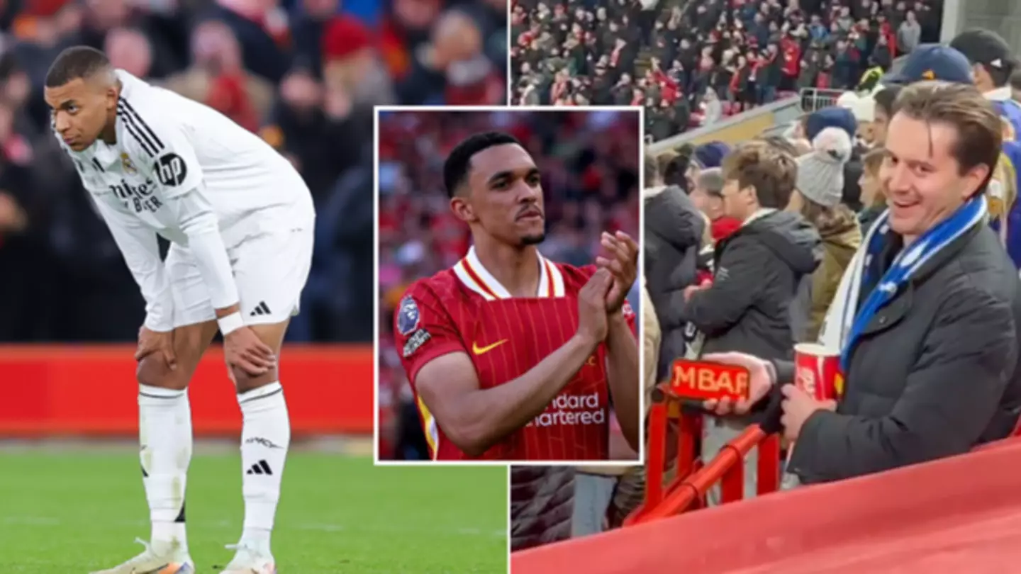 Liverpool fans send warning to Trent Alexander-Arnold after spotting what Real Madrid fan did while watching Kylian Mbappe