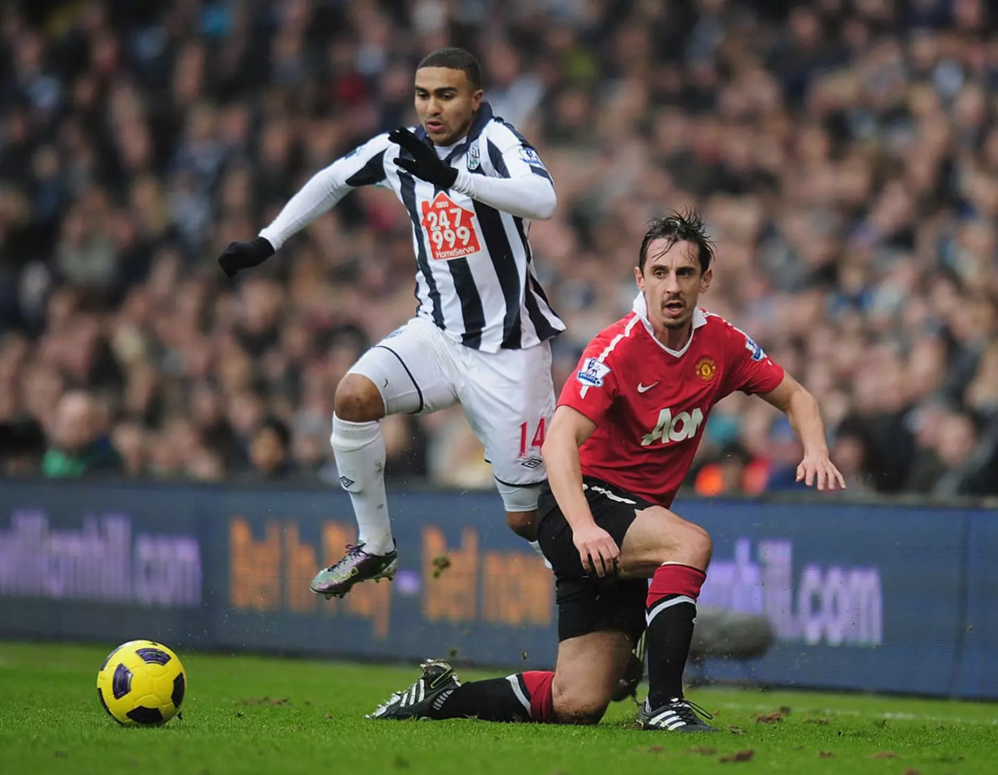 Neville against West Brom - Getty