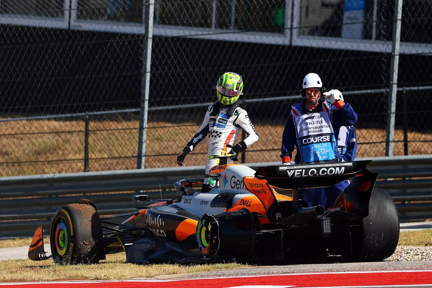 Norris and Piastri crashed out of the sprint. Image: Getty