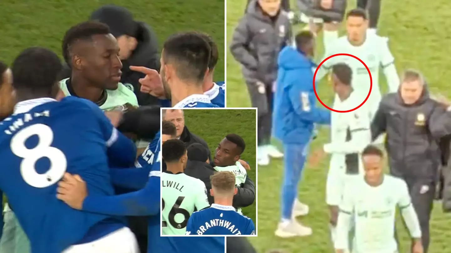 Nicolas Jackson absolutely loses his head against Everton, dragged down the tunnel after final whistle
