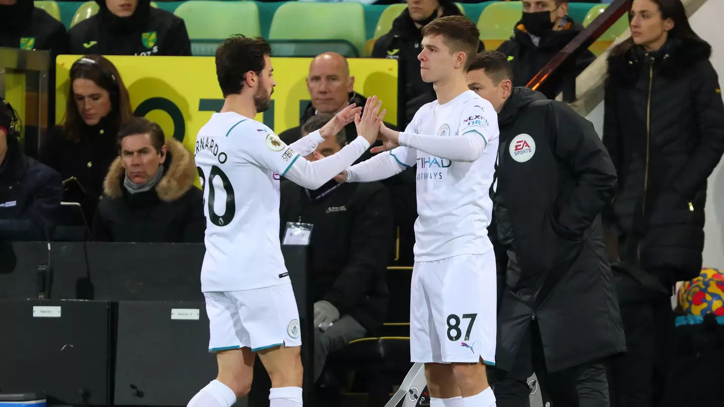 James McAtee in Premier League action