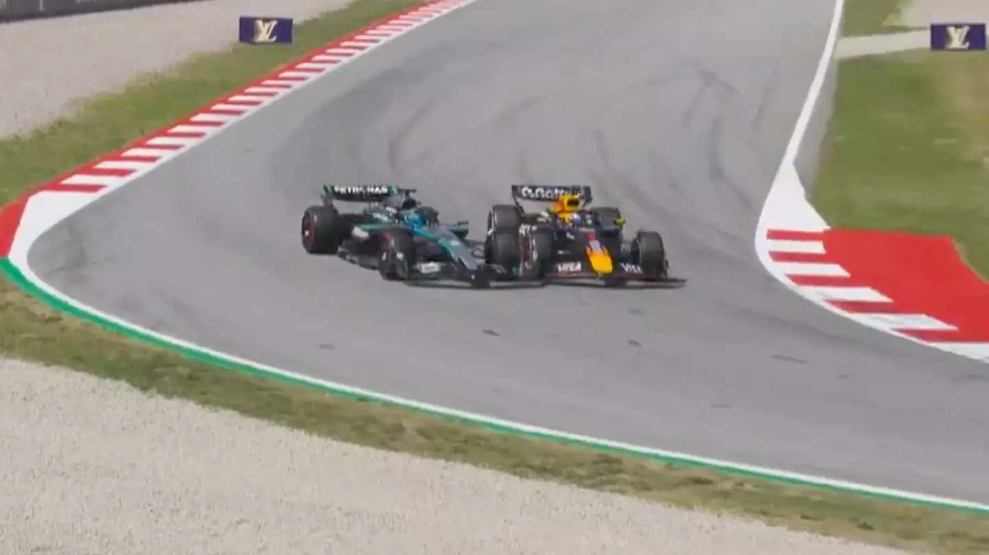 Verstappen and Russell collided at turn five (Image: F1TV)