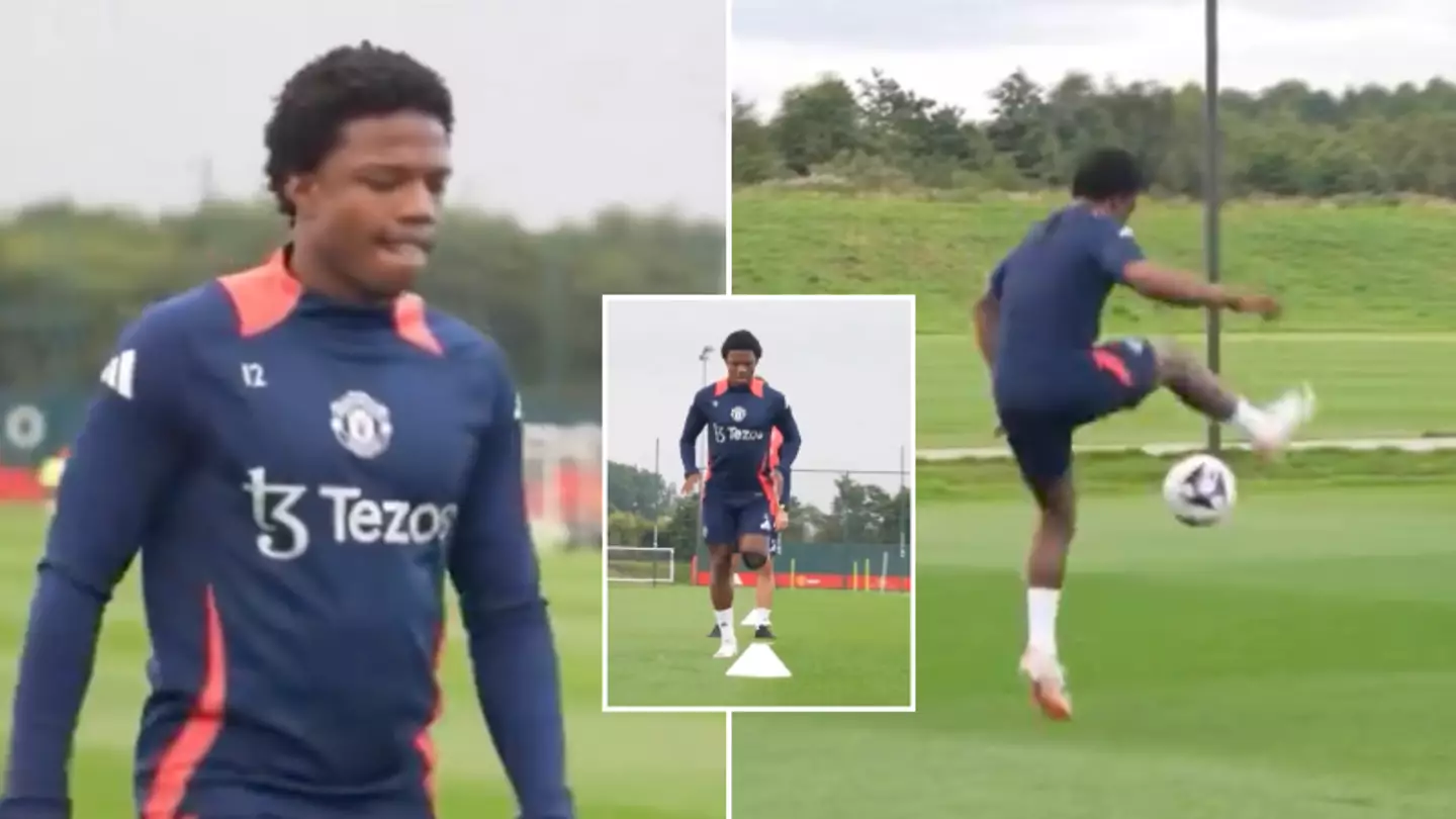 Man Utd post new footage of Tyrell Malacia back in training and it's got fans talking