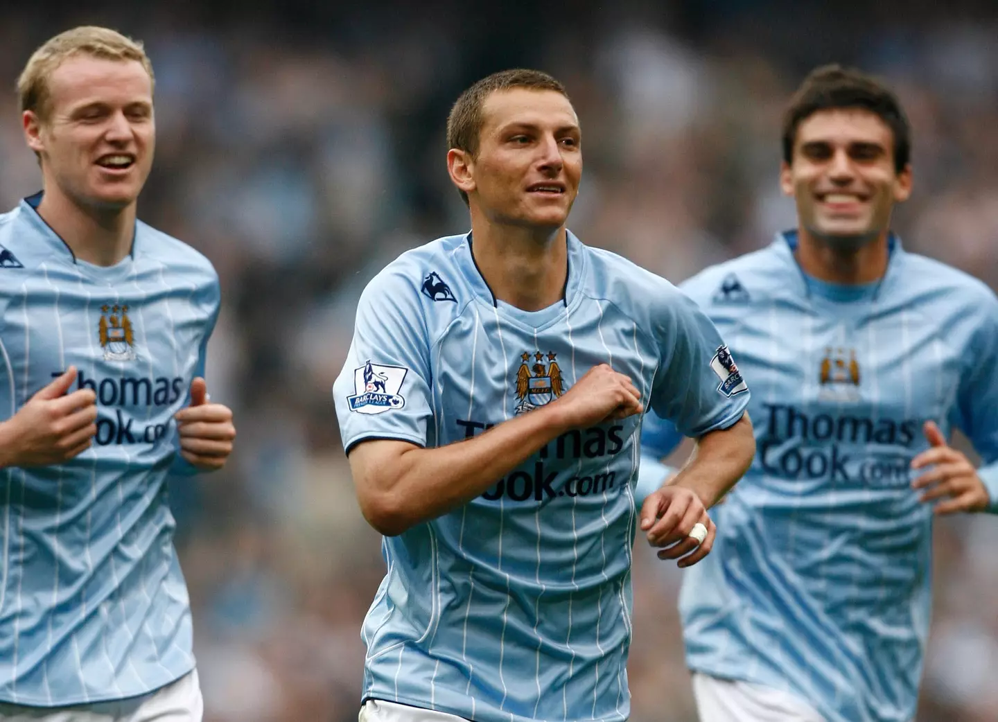 Elano celebrates a goal for Manchester City. ZUMA Press, Inc. / Alamy