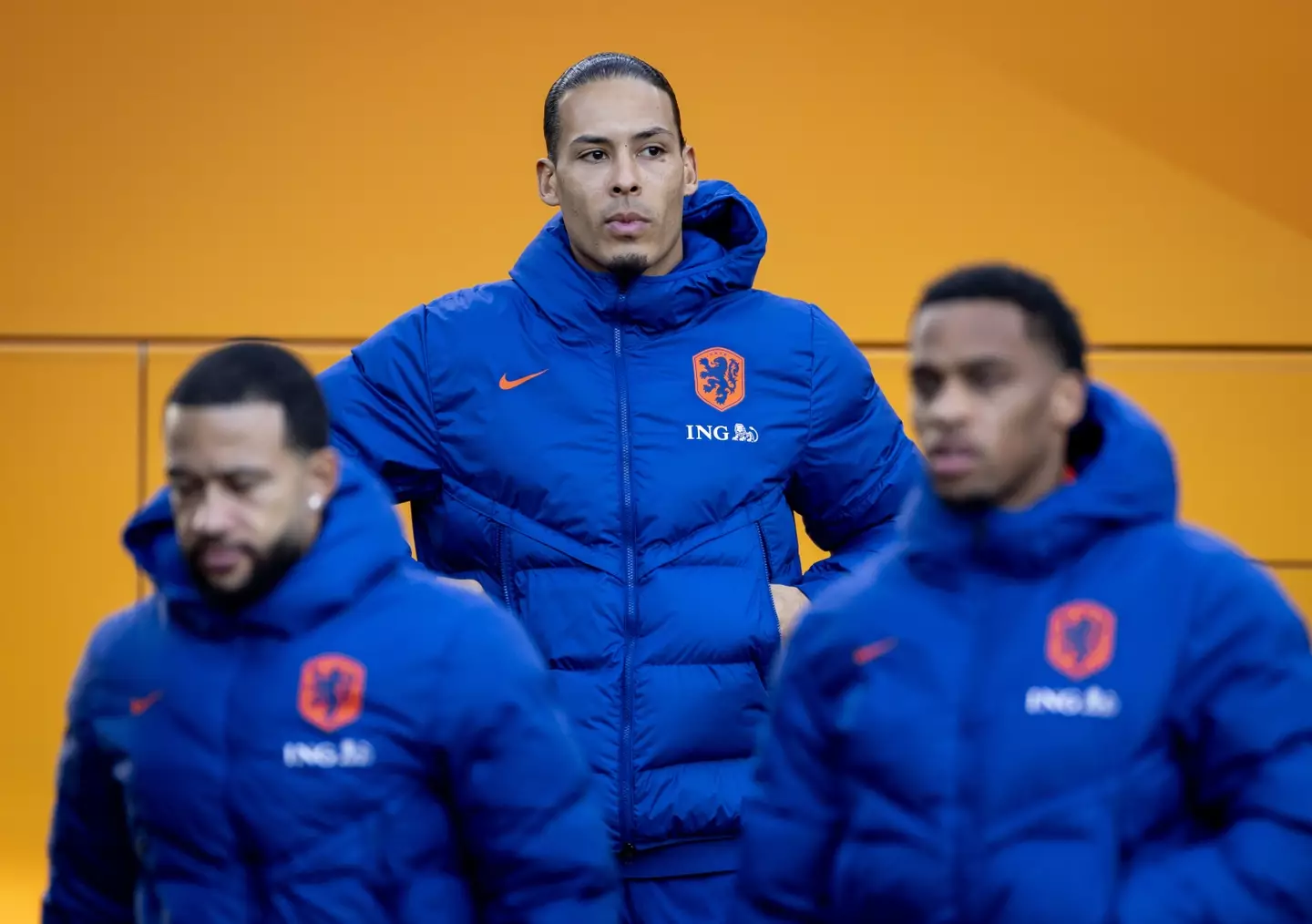 Van Dijk during a training session ahead of the Netherlands' clash against Spain. Image credit: Getty