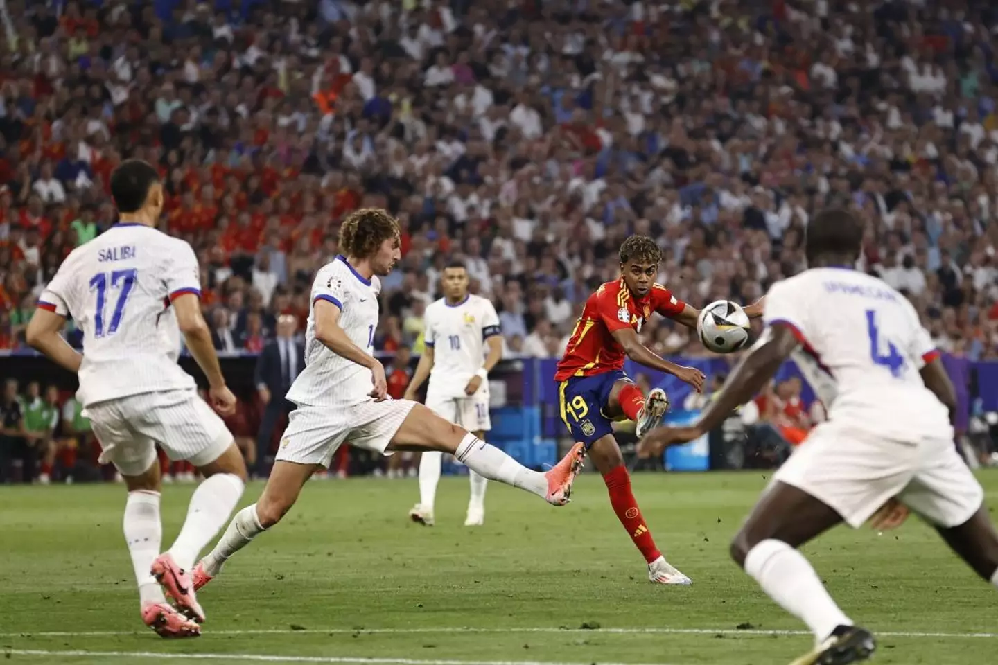 Lamine Yamal became the youngest goalscorer in Euros history after scoring Spain's equaliser against France in the semi-finals. (Image: Getty)