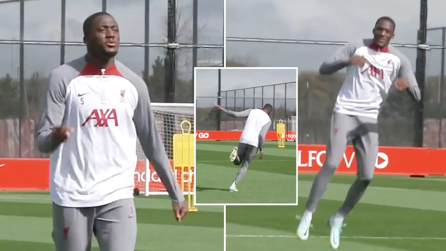 Fans think Ibrahima Konate was about to do Cristiano Ronaldo's 'Siu' celebration in Liverpool training