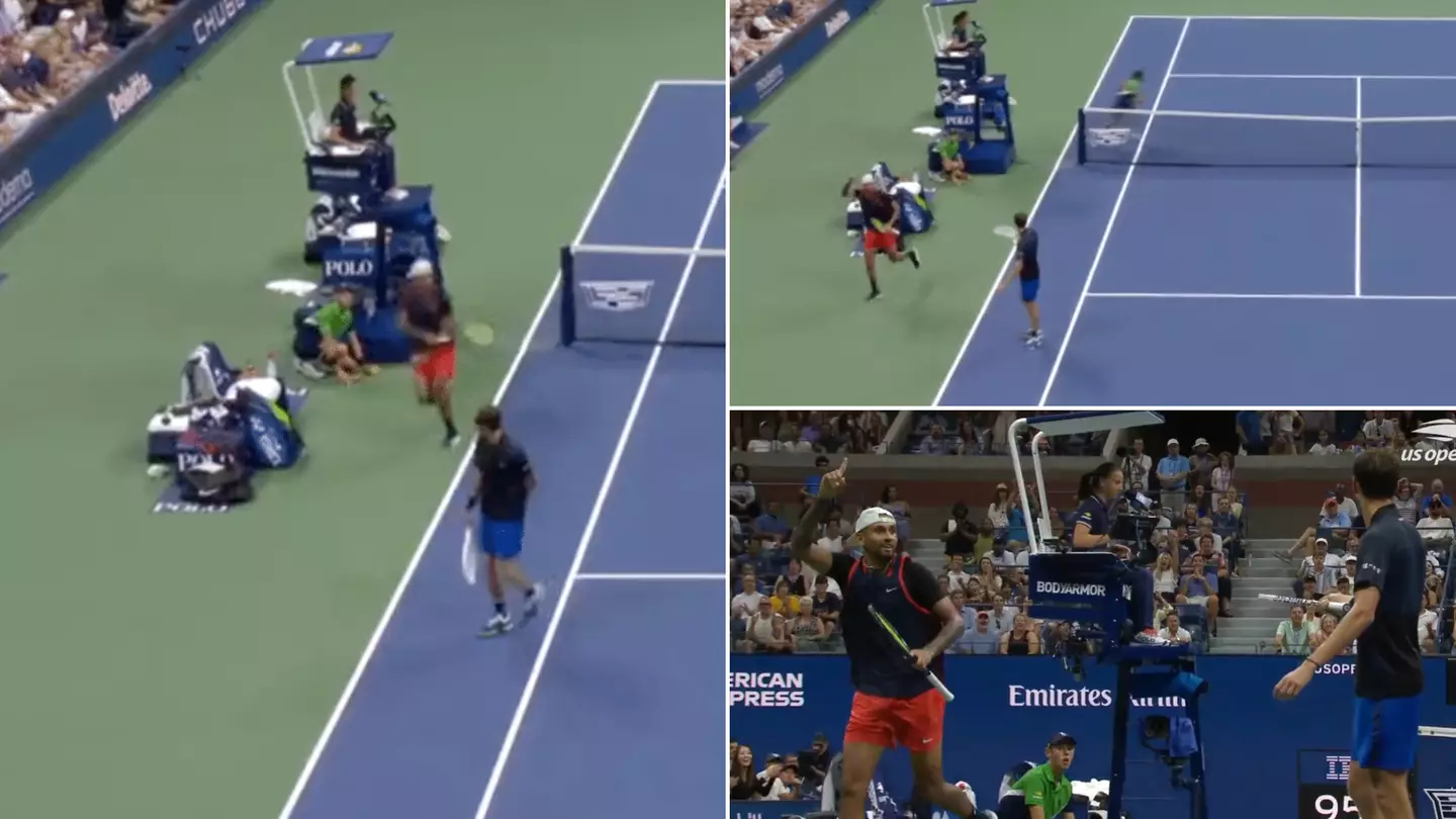 Nick Kyrgios lost a point against Daniil Medvedev in bizarrest way