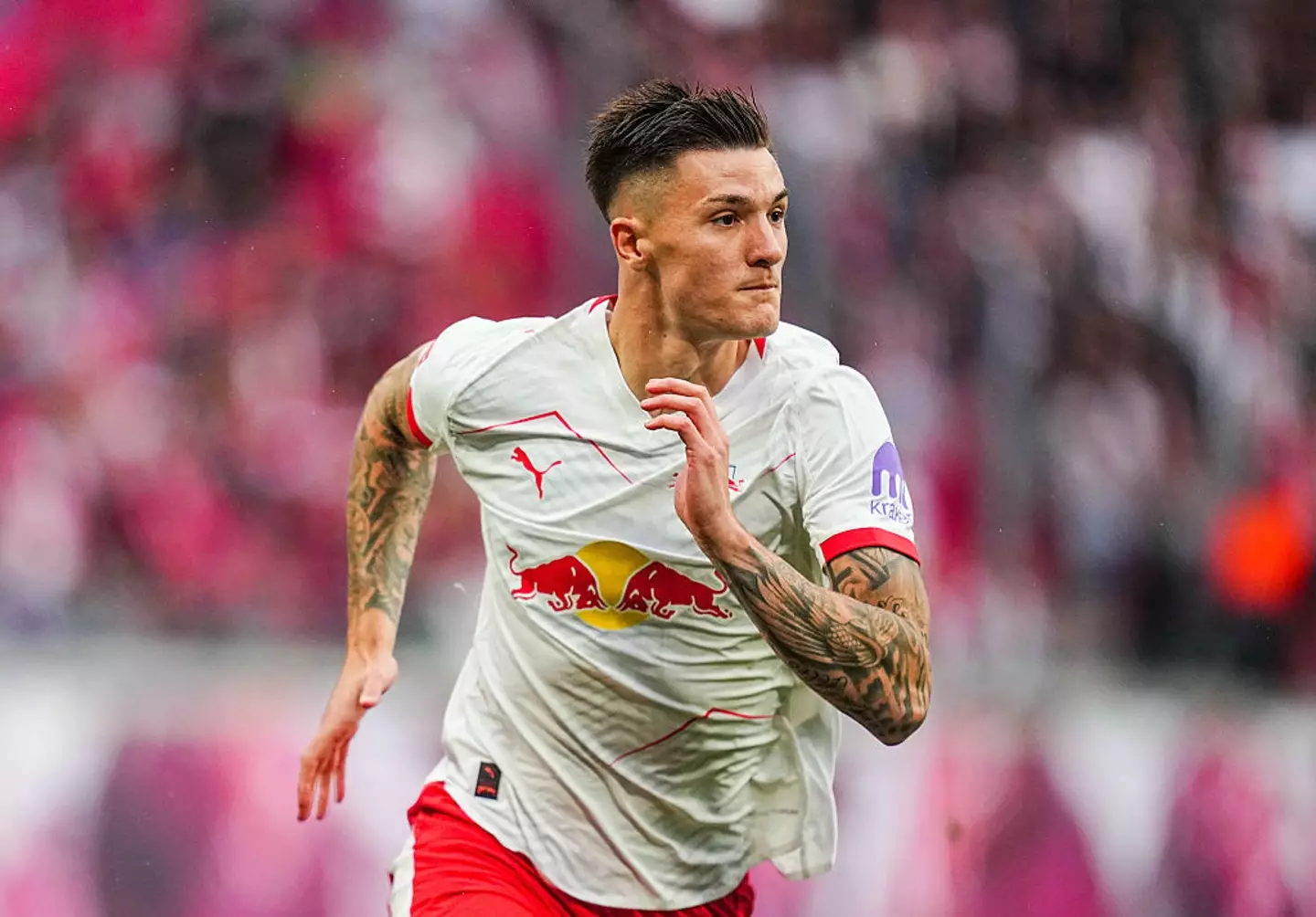 Benjamin Sesko is linked with Man United (Credit:Getty)