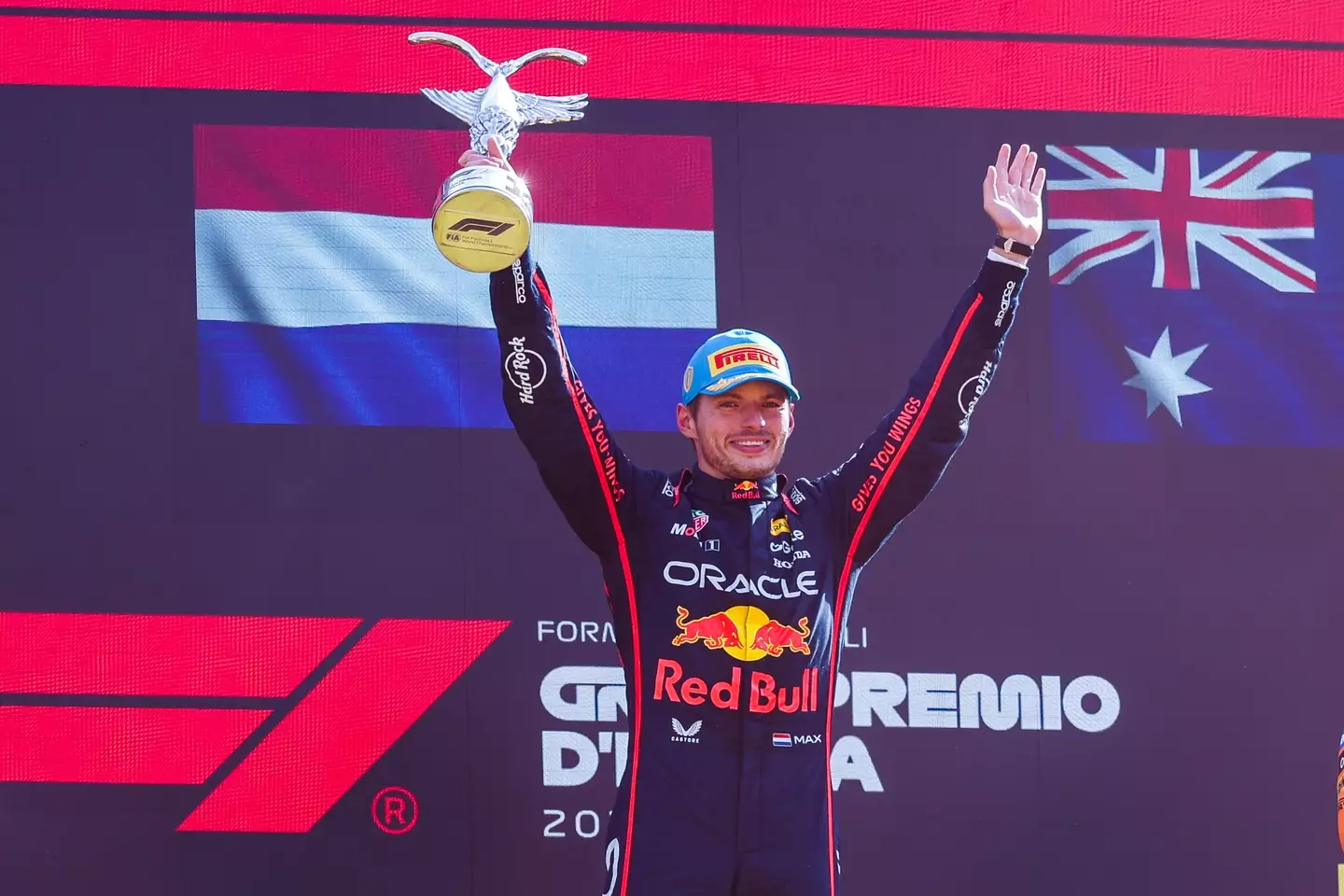 Max Verstappen has been linked with a move to Ferrari. Image: Getty