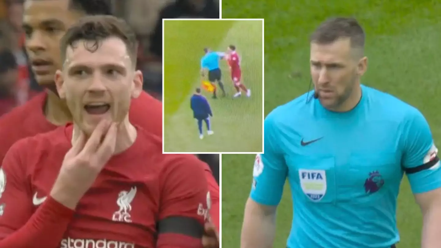 Calls for linesman to get EIGHT-GAME ban after appearing to elbow Andy Robertson