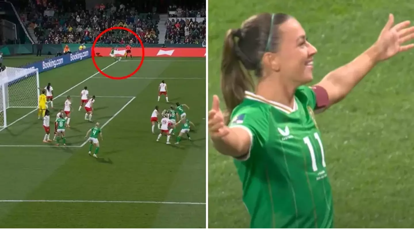 Ireland captain Katie McCabe scores directly from a corner vs Canada at Women's World Cup