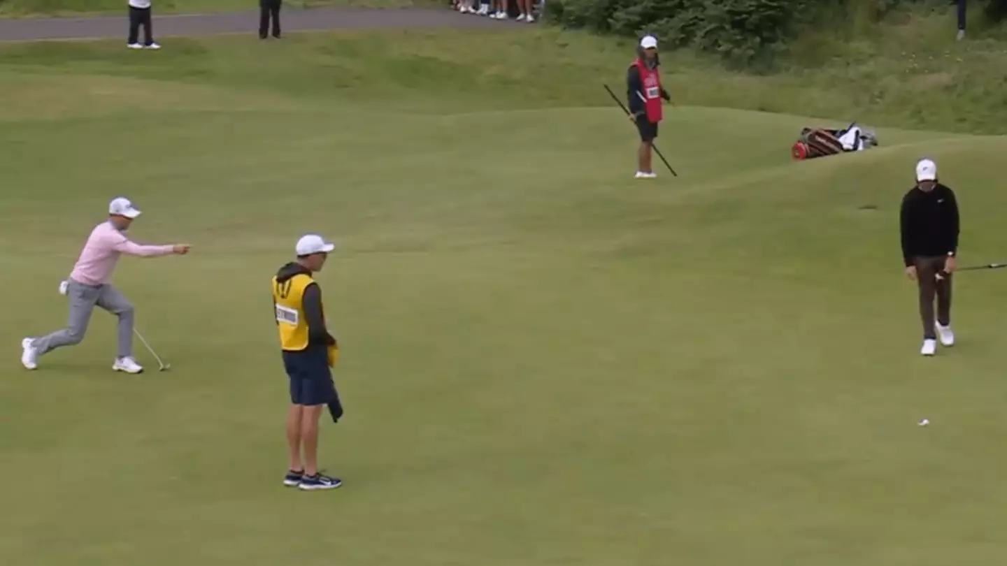 Golf fans in hysterics at what Justin Thomas did after hitting 'unluckiest shot of the tournament' at The Open