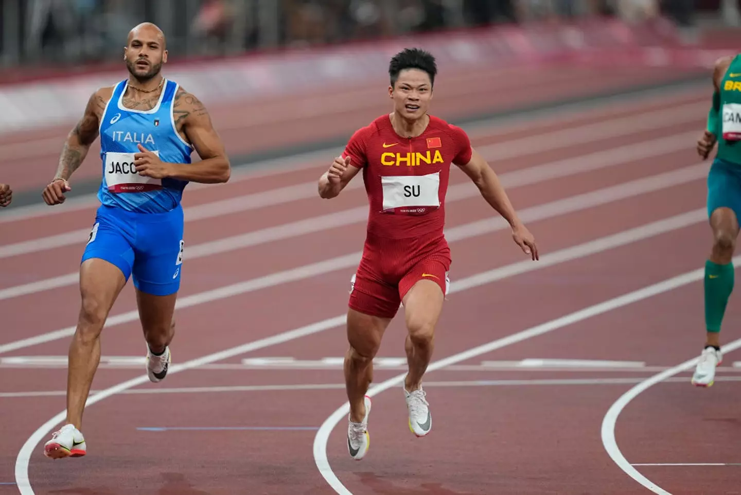 Su Bingtian beat 100m final winner Lamont Marcell Jacobs in his semi-final race at Tokyo 2020 (Image: Getty)
